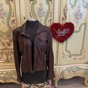 Rare Vintage Lamb Skin Brown Leather Jacket